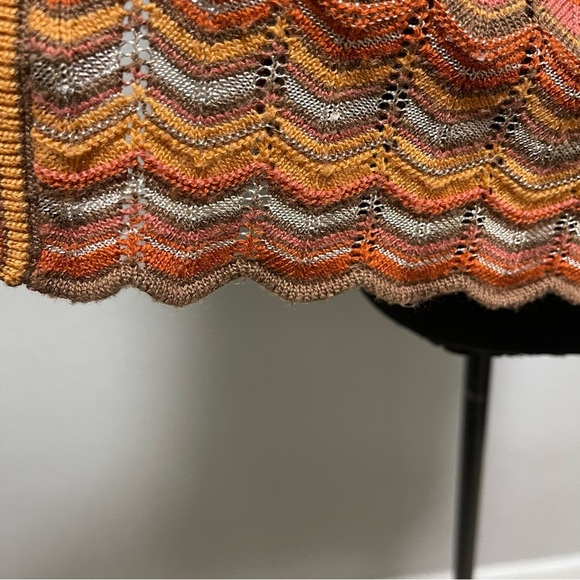 Ruby Rd. Multicolor Striped Scalloped Bottom Women's Boho Cardigan Size Small - Picture 5 of 8